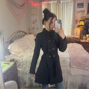 Y2K Women's Grey Peacoat Coat